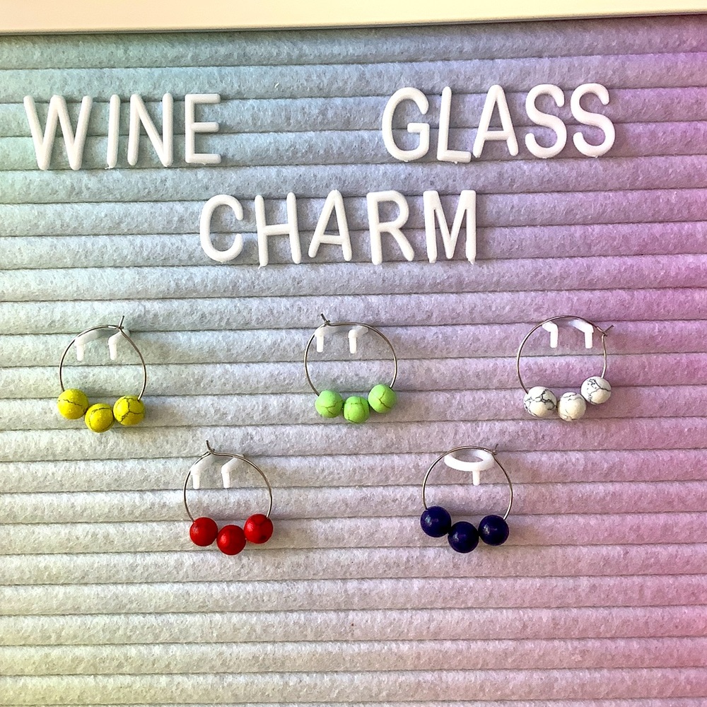 Healing Bead Rock Stone Gemstones Wine Glass Charm
